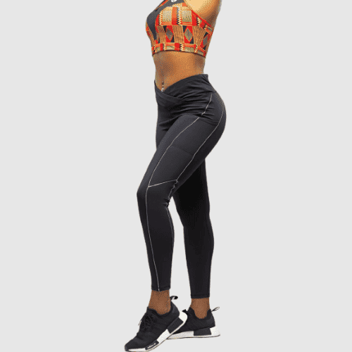 RelaxActive High-Waisted Leggings noir pour sport et athleisure, taille haute sculptante et tissu respirant