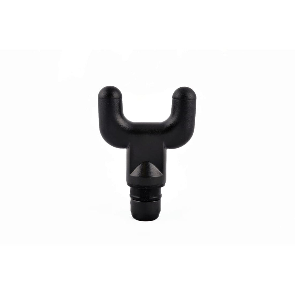 Fork-shaped massage head attachment for Relax Ace percussion massager