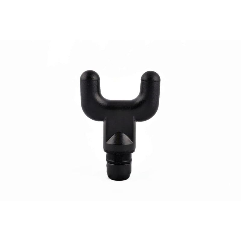 Fork-shaped massage head attachment for Relax Ace percussion massager