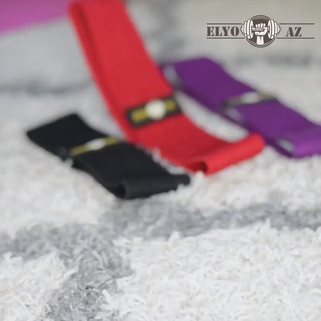Video demo of Elyo loop resistance bands for glutes set with carrying pouch